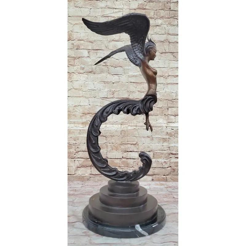 Kinnara Kinaree Kinari Woman Statue Sculpture Figure Hinduism Buddhism 24 Inches X 13 Inches