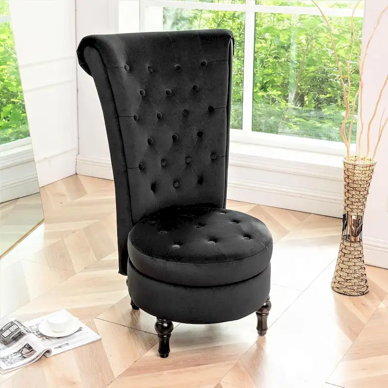 Gosser 20 Wide Velvet High Back Vanity Chair