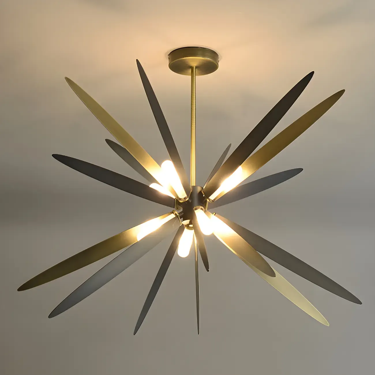 Modern Metal Sputnik Starburst Chandelier Adjustable Downrod