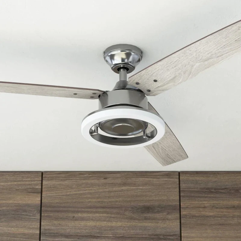52  Prominence Home Orbis Gun Metal Modern Indoor LED Ceiling Fan with Light, Remote Control