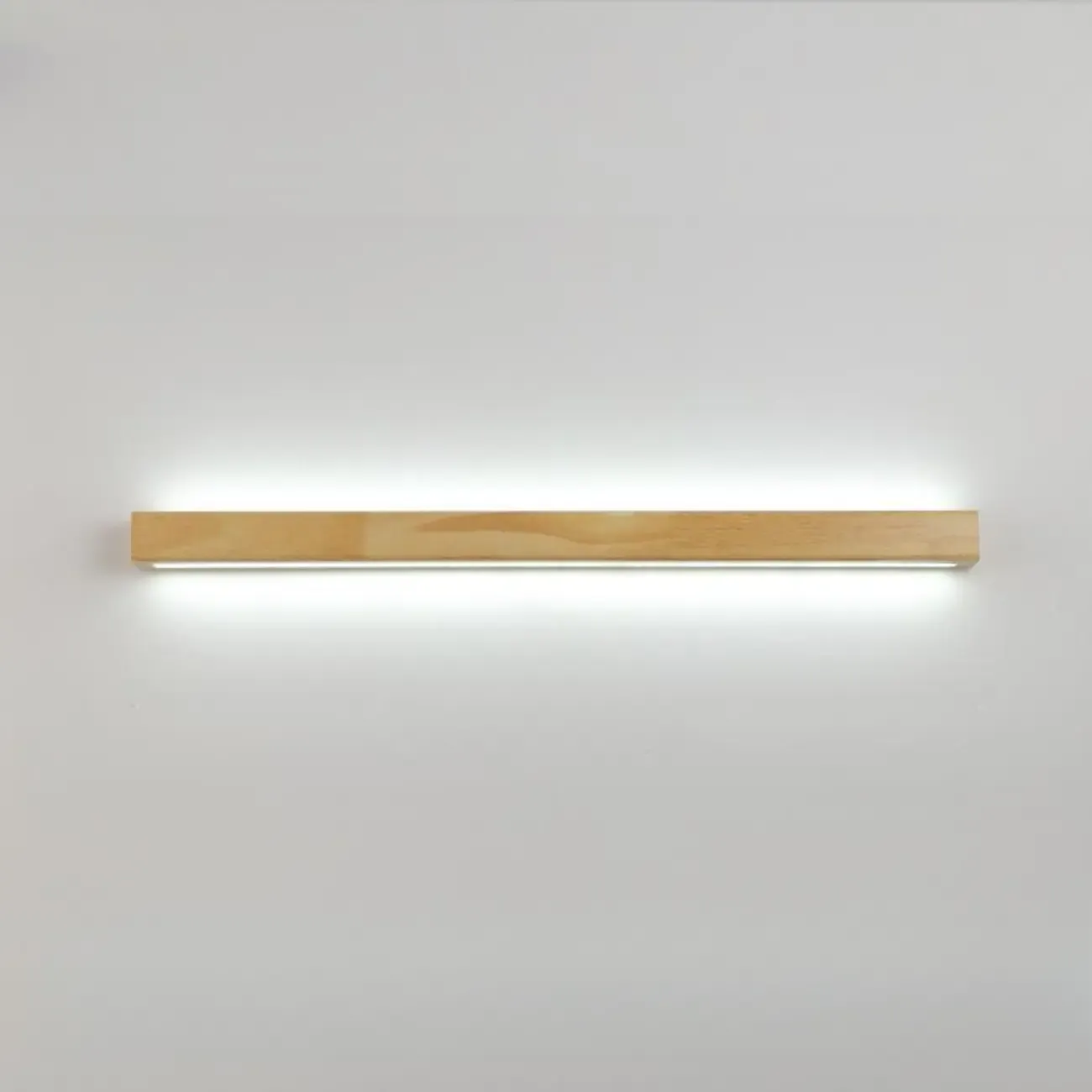 Modern Linear Wood LED Vanity Lights with Dual Shade