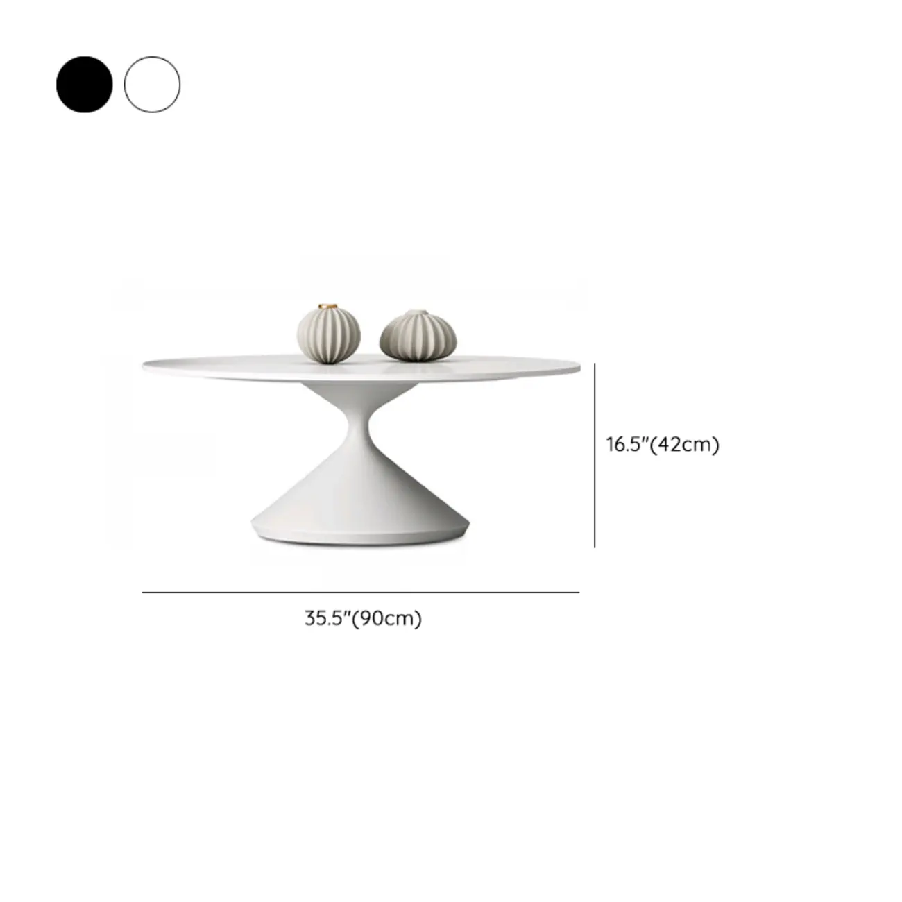 White Round Nesting Coffee Table with Modern Simple Style