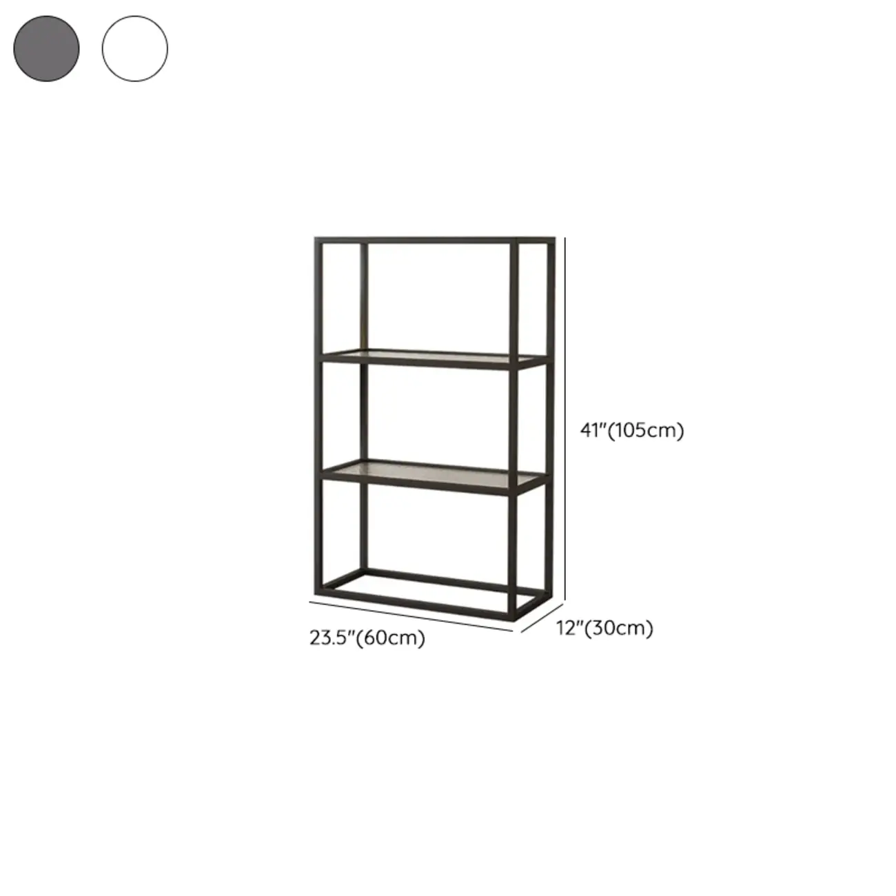 Modern Cube Open Metal Frame Black Bookcase