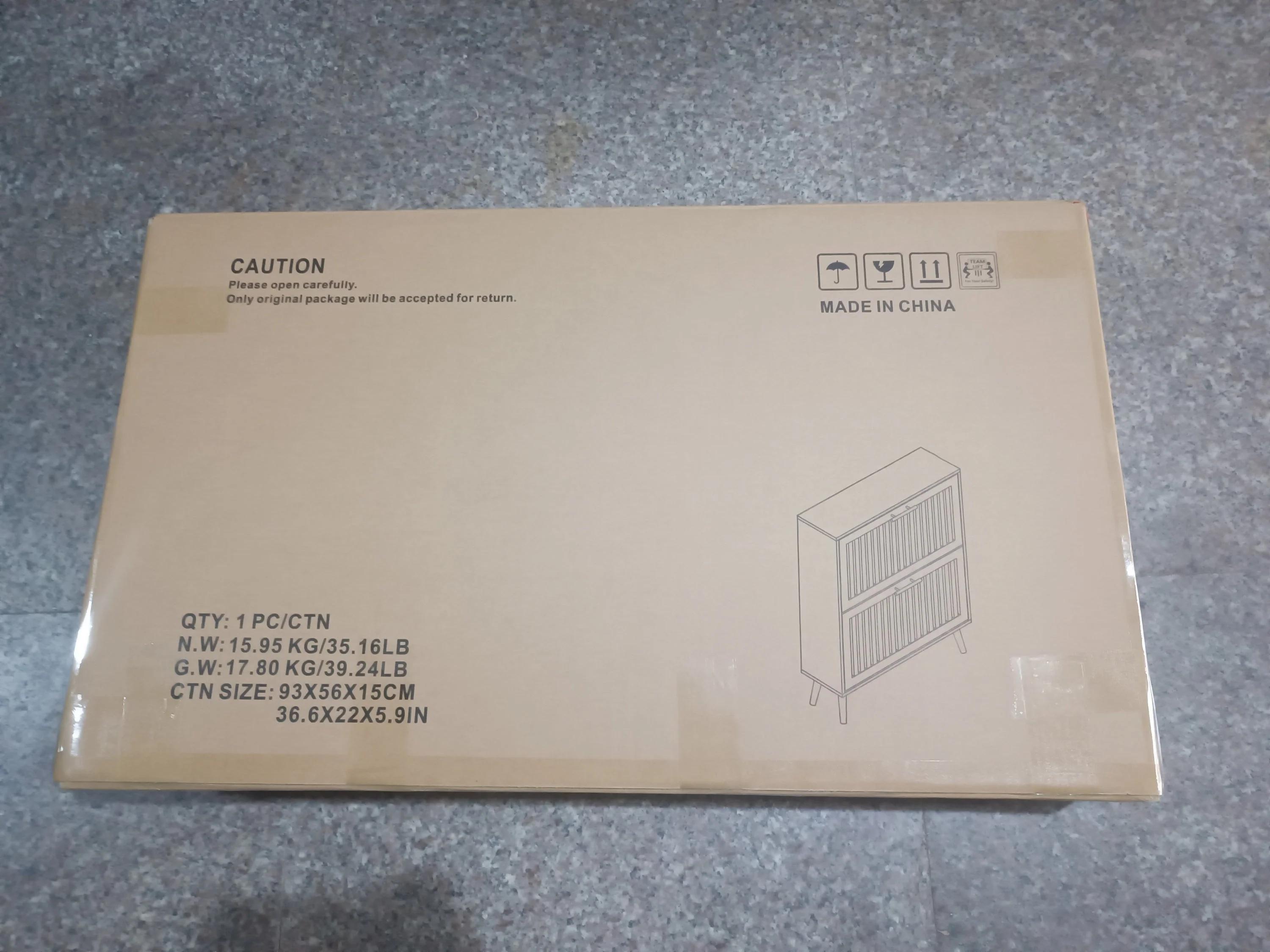 Medieval Modern Walnut Shoe Rack Entryway Cabinet