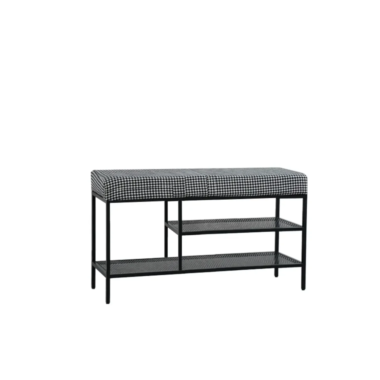 Entryway Metal Shoe Storage Bench with Padded Seat