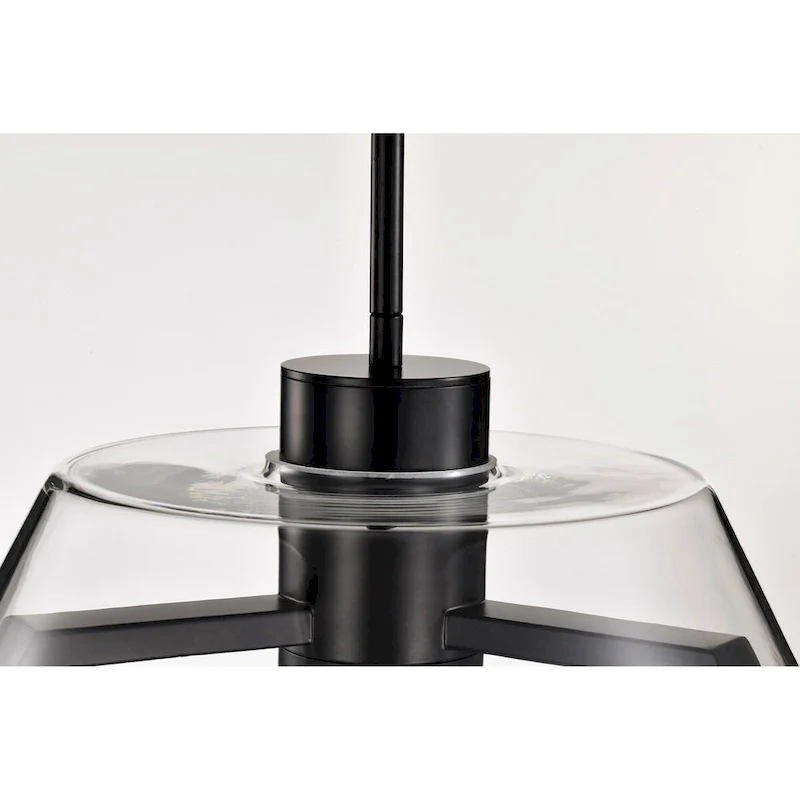 Edmond 17 Inch LED Pendant Matte Black with Clear Glass - Matte Black