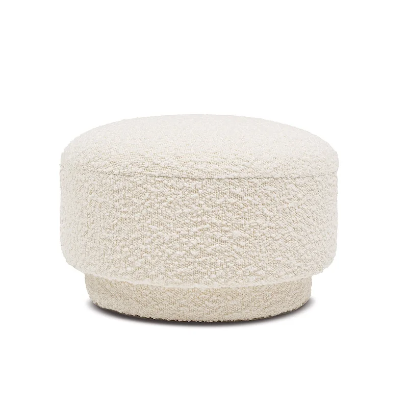 Fuji 15   Faux Sherpa Mushroom Footstool Ottoman