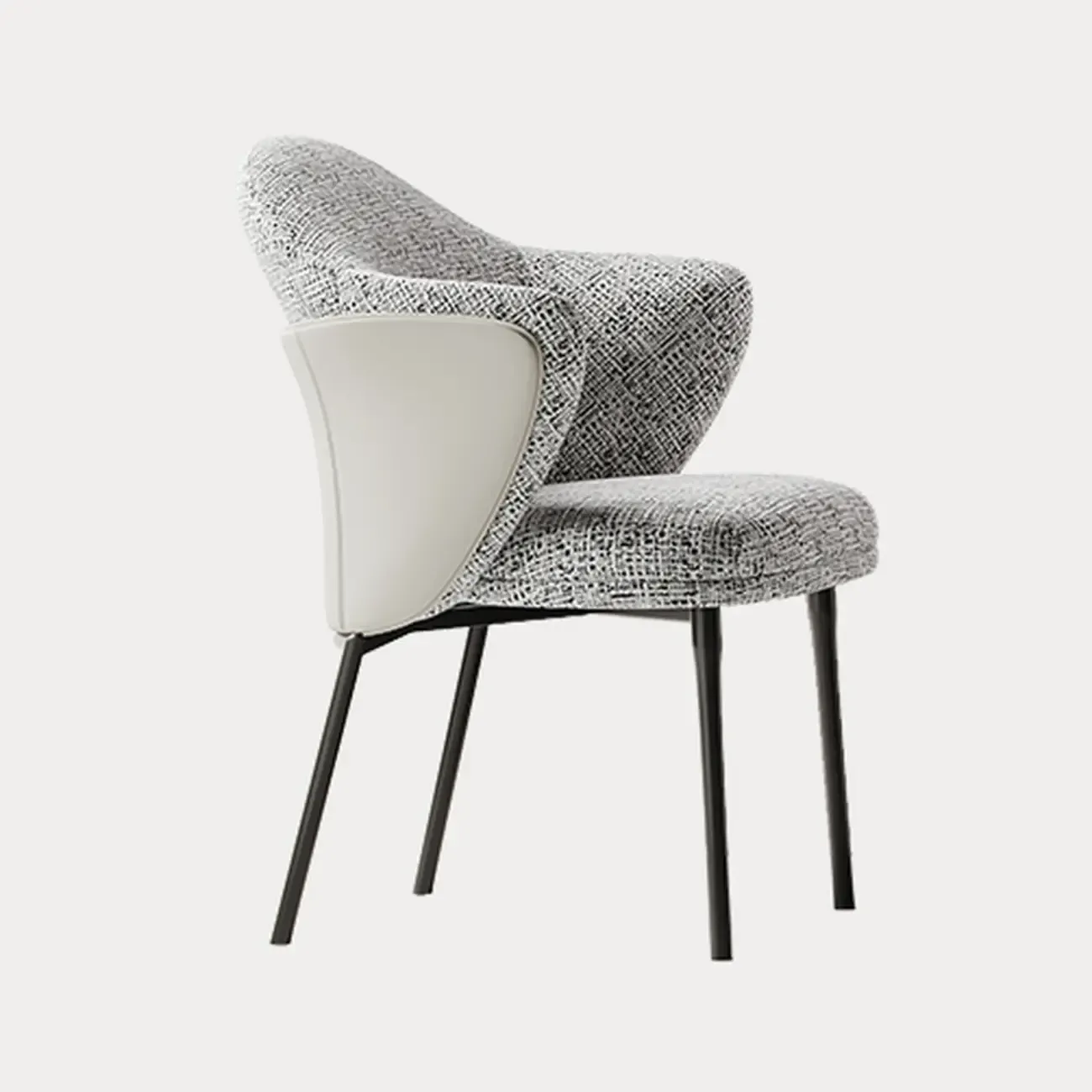 Modern Cotton-linen Upholstered Low Back Arm Chairs