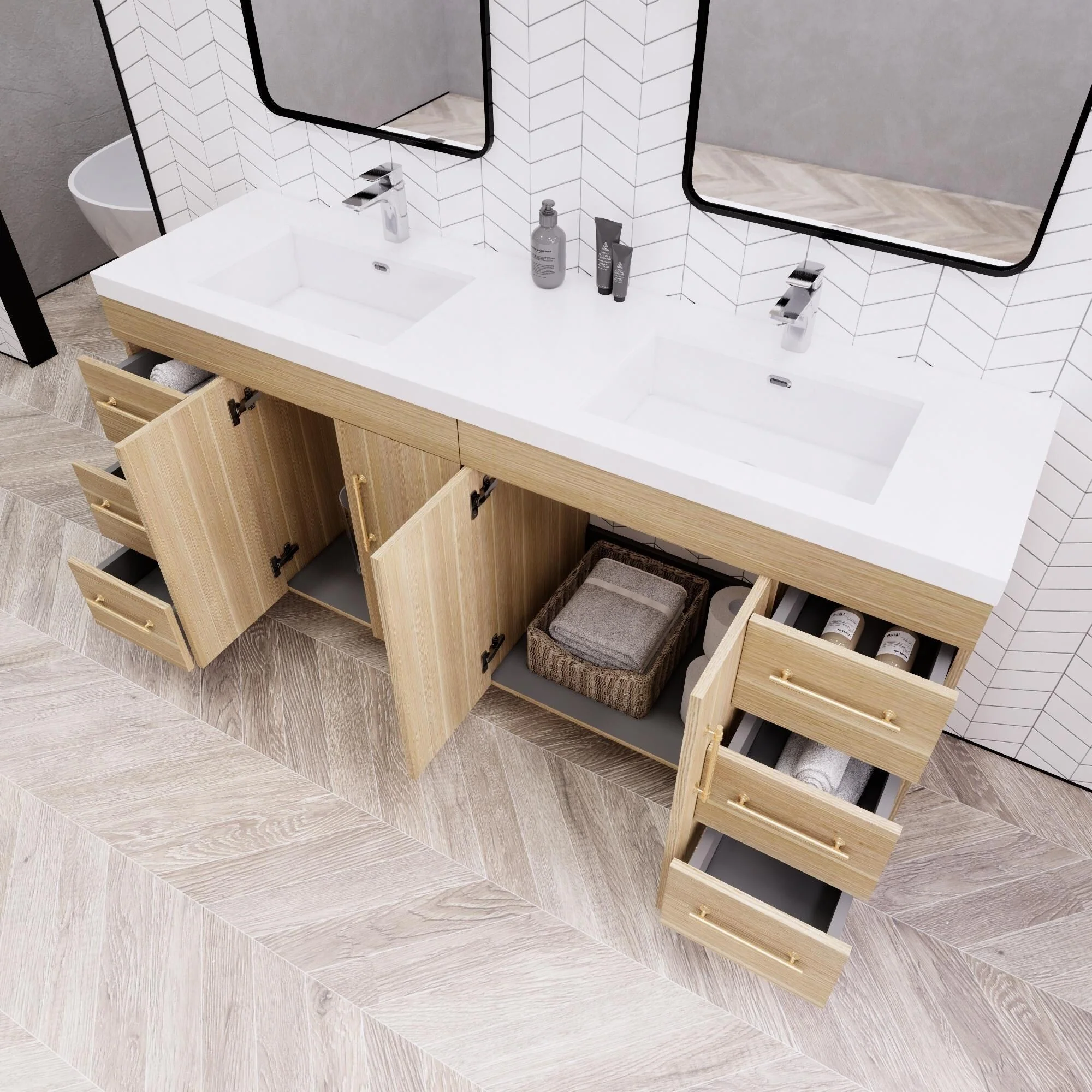 Eliza 72'' Freestanding Vanity with Double Sink
