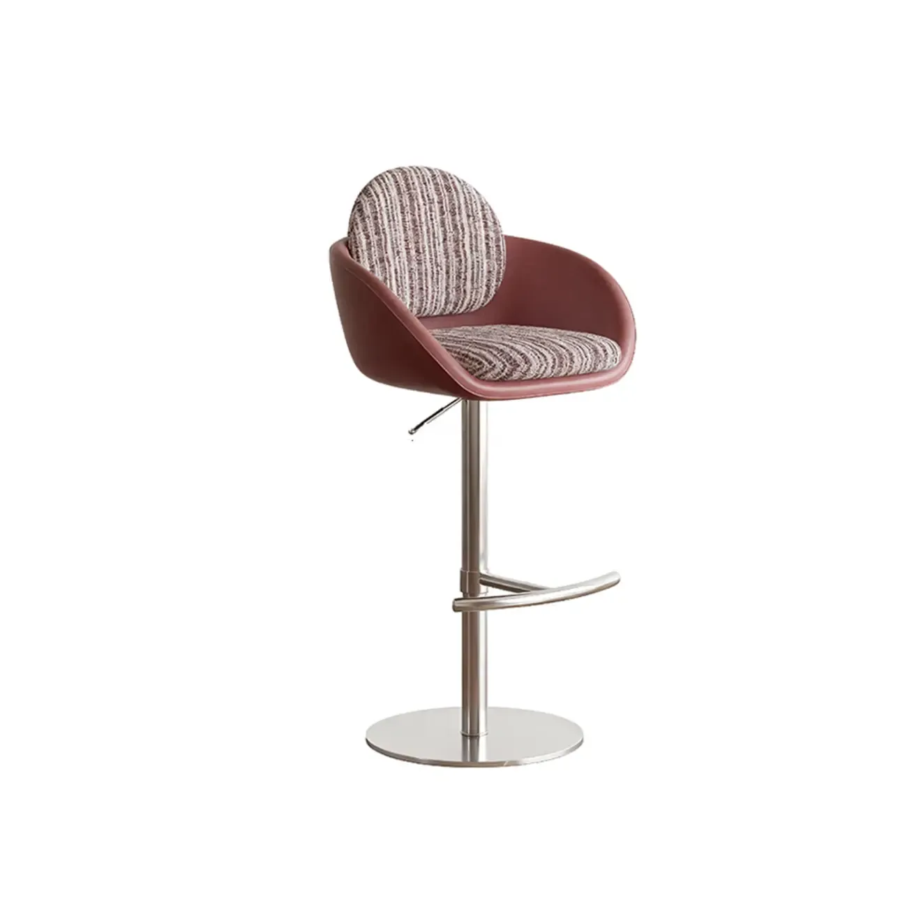 Modern Swivel Fabric Upholstered Bar Stools Stainless Steel