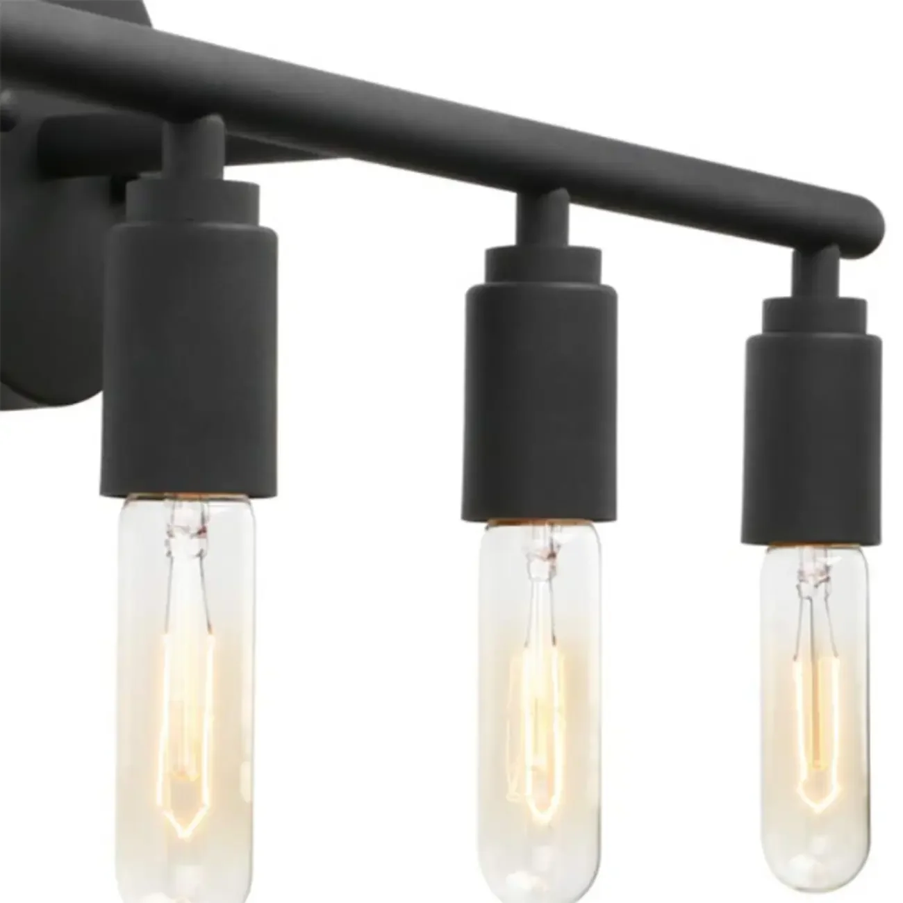 Industrial Black Metal 4-Light Cylinder Vanity Lights