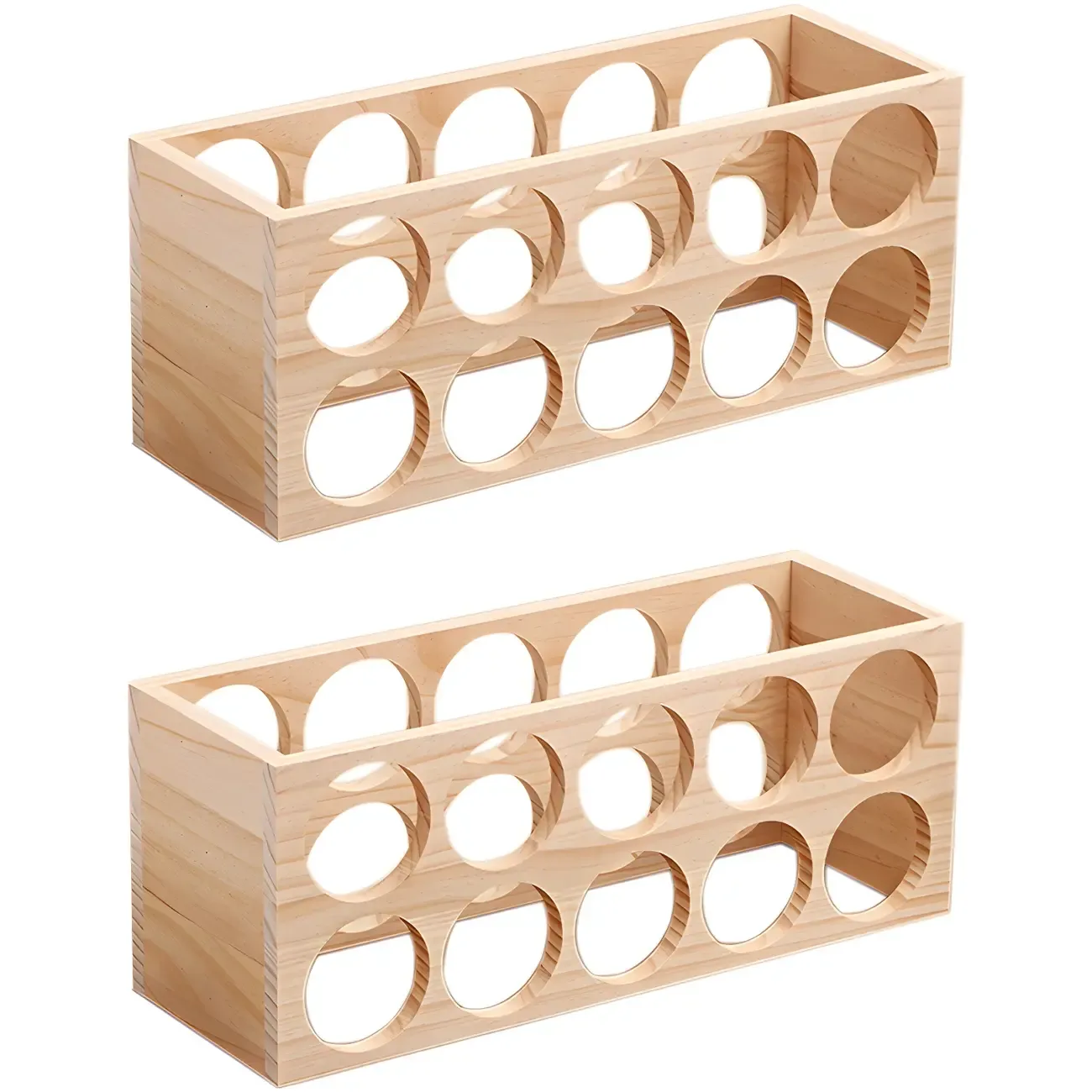 Natural Wooden Stackable Wine Rack Tabletop Wine Holder