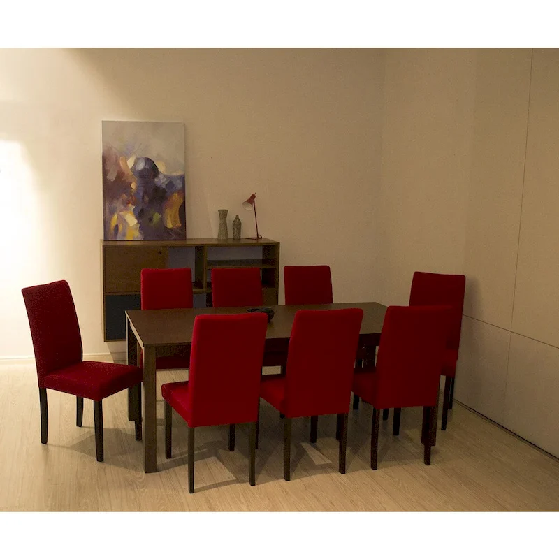 Shino Crimson Linen 39-inch Dining Chairs (Set of 8)