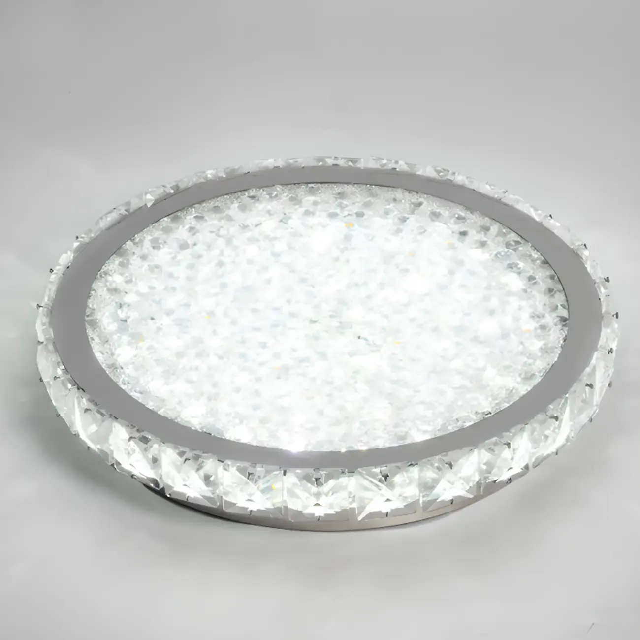Small LED Flush Mount Ceiling Light with Crystal Shade