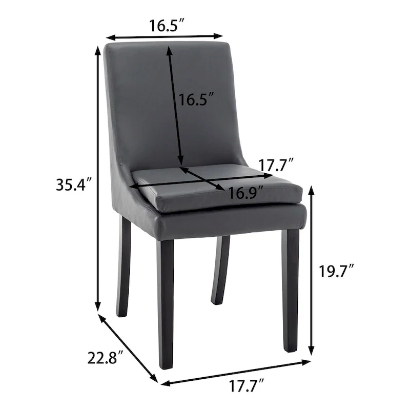 Modern Dining Chairs Set of 2, Upholstered Kitchen & Dining Room Chairs with Solid Wood Legs,Tufted Linen Fabric Chairs