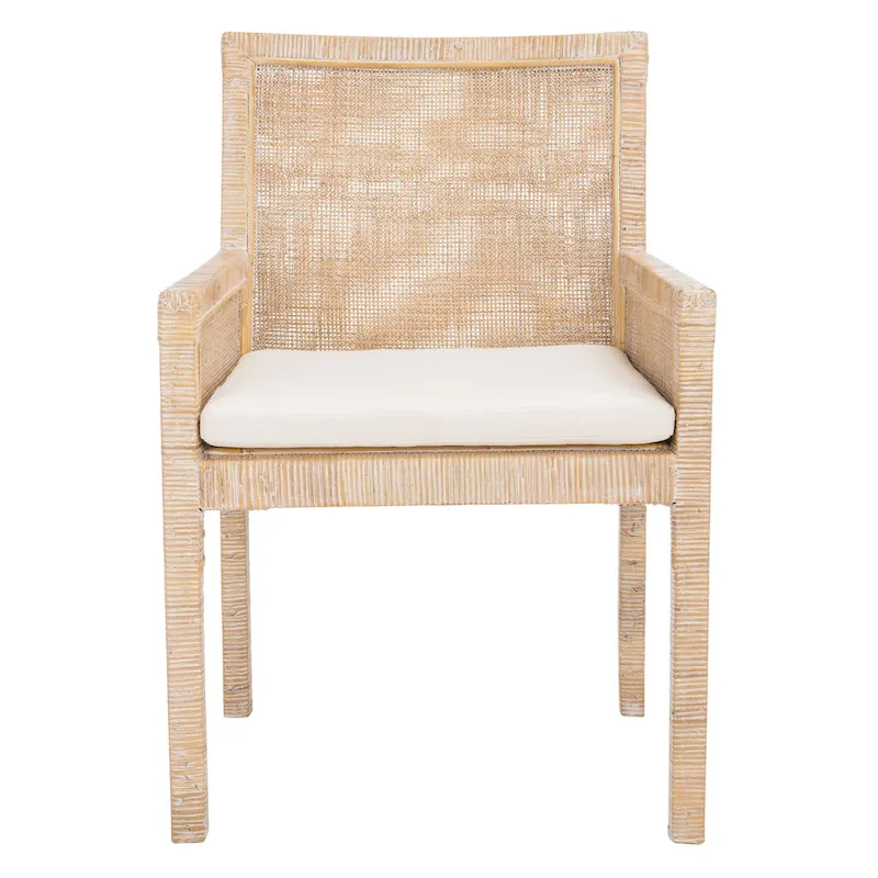 SAFAVIEH Almira Coastal Accent Chair with Cushion - 22.8 W x 22.4 L x 34.6 H - 23Wx22Dx35H
