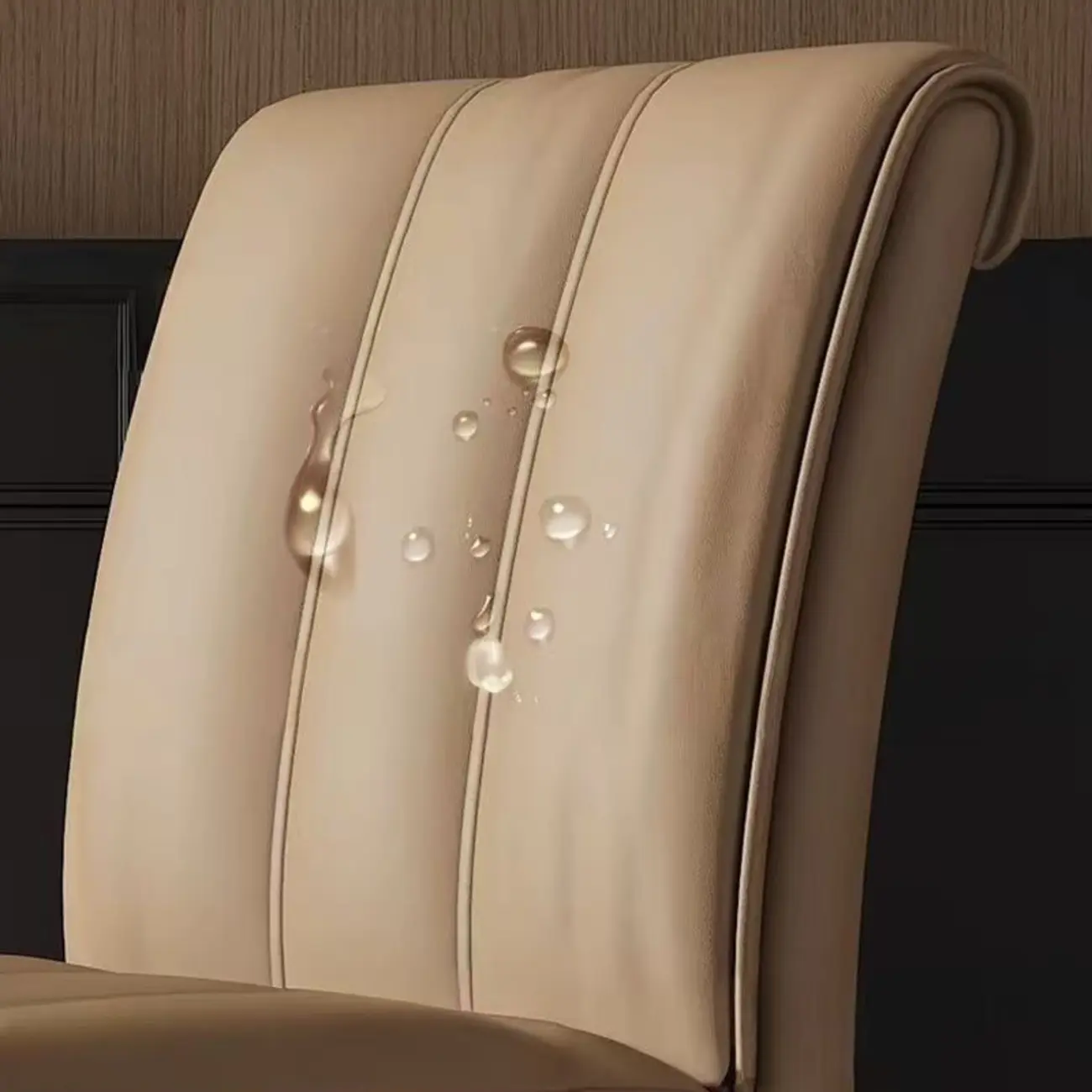 Low Back Upholstered Dining Chairs with Vertical Tufting