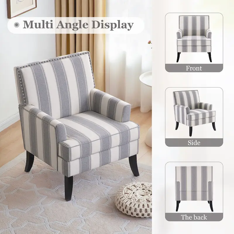 Armchair Accent Chairs with Nailhead Trim Set of 2