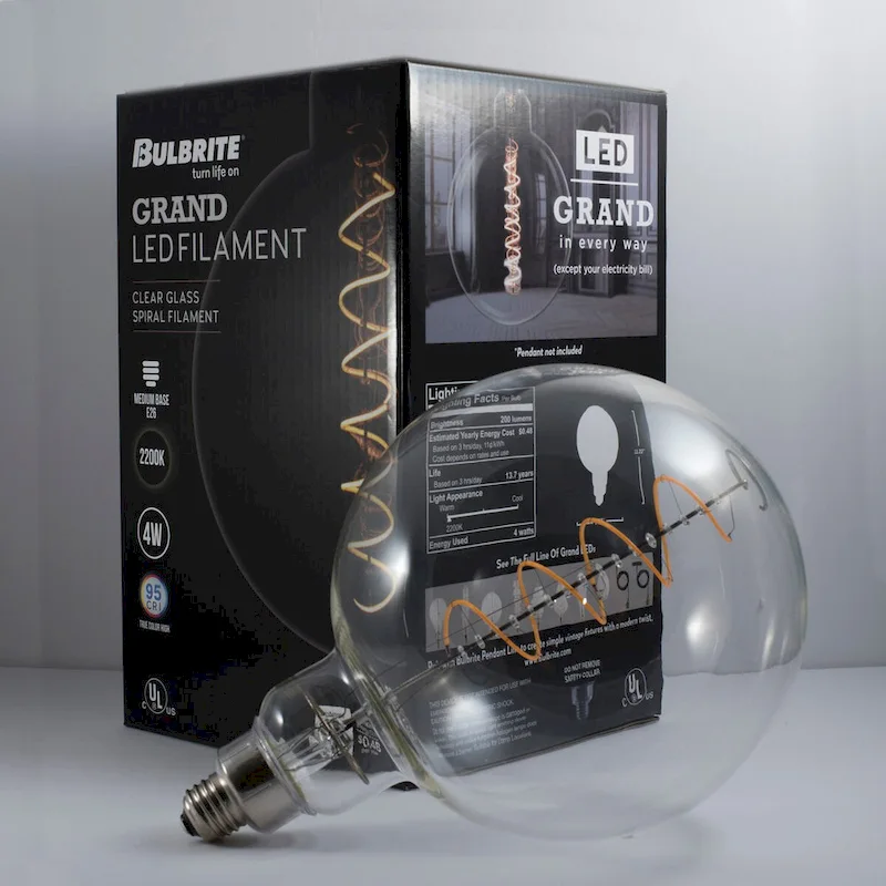 Bulbrite 4 Watt Grand Filaments Medium Dimmable (E26) LED Bulb - 200 Lumens, 2200K, and 95 CRI