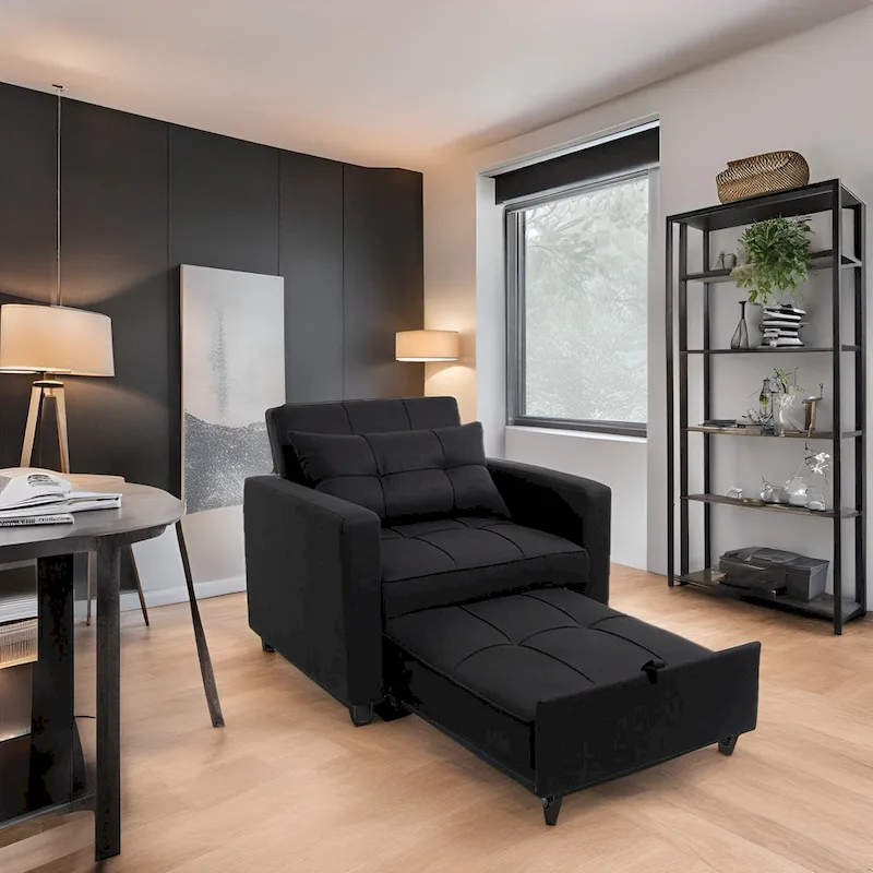 3-in-1 Convertible Recliner Chair Bed  Modern Upholstered Sleeper Sofa, Foldable Lounge Chair for Small Spaces