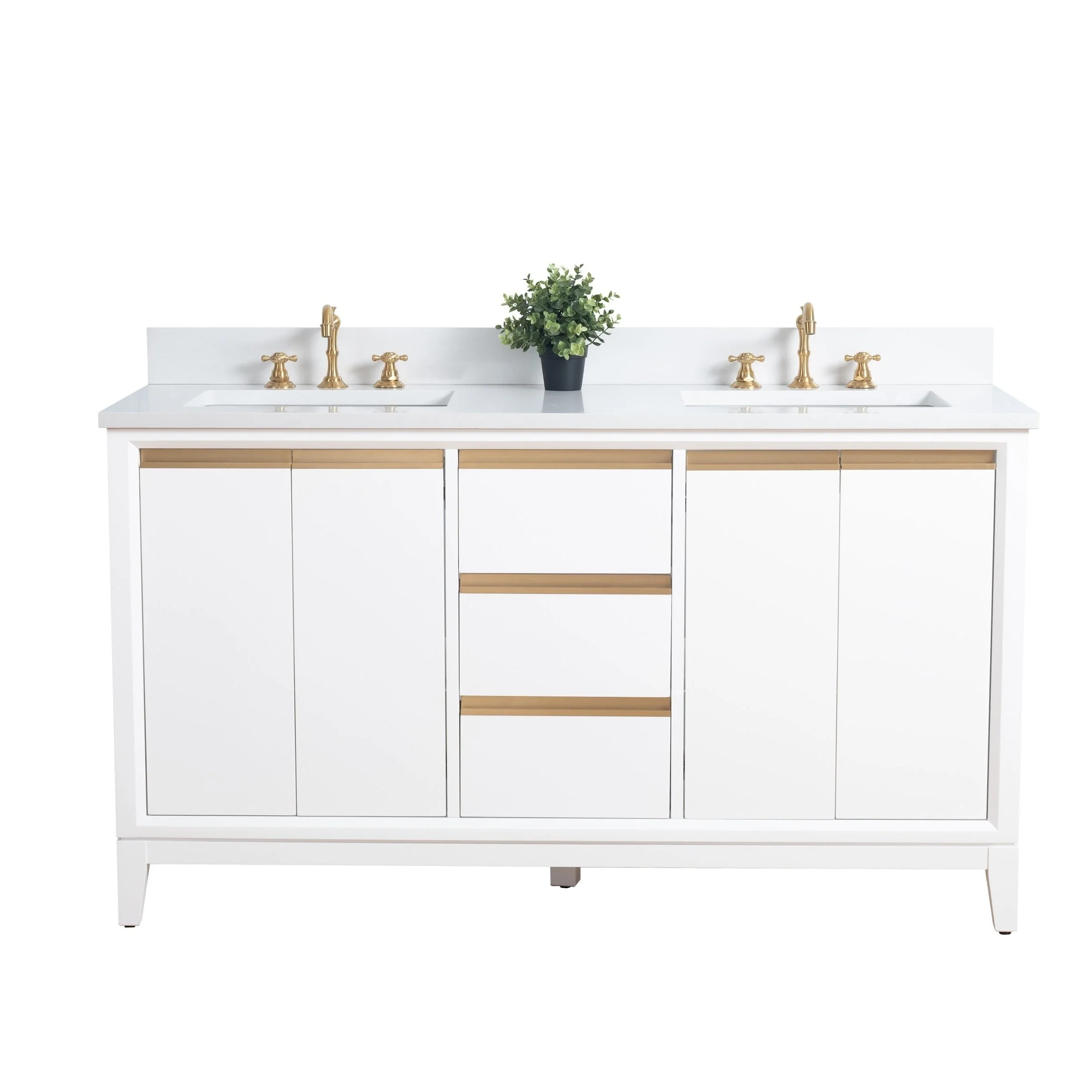 Vanity Art Bathroom Vanity with Ceramic Sink and Engineered Marble Top