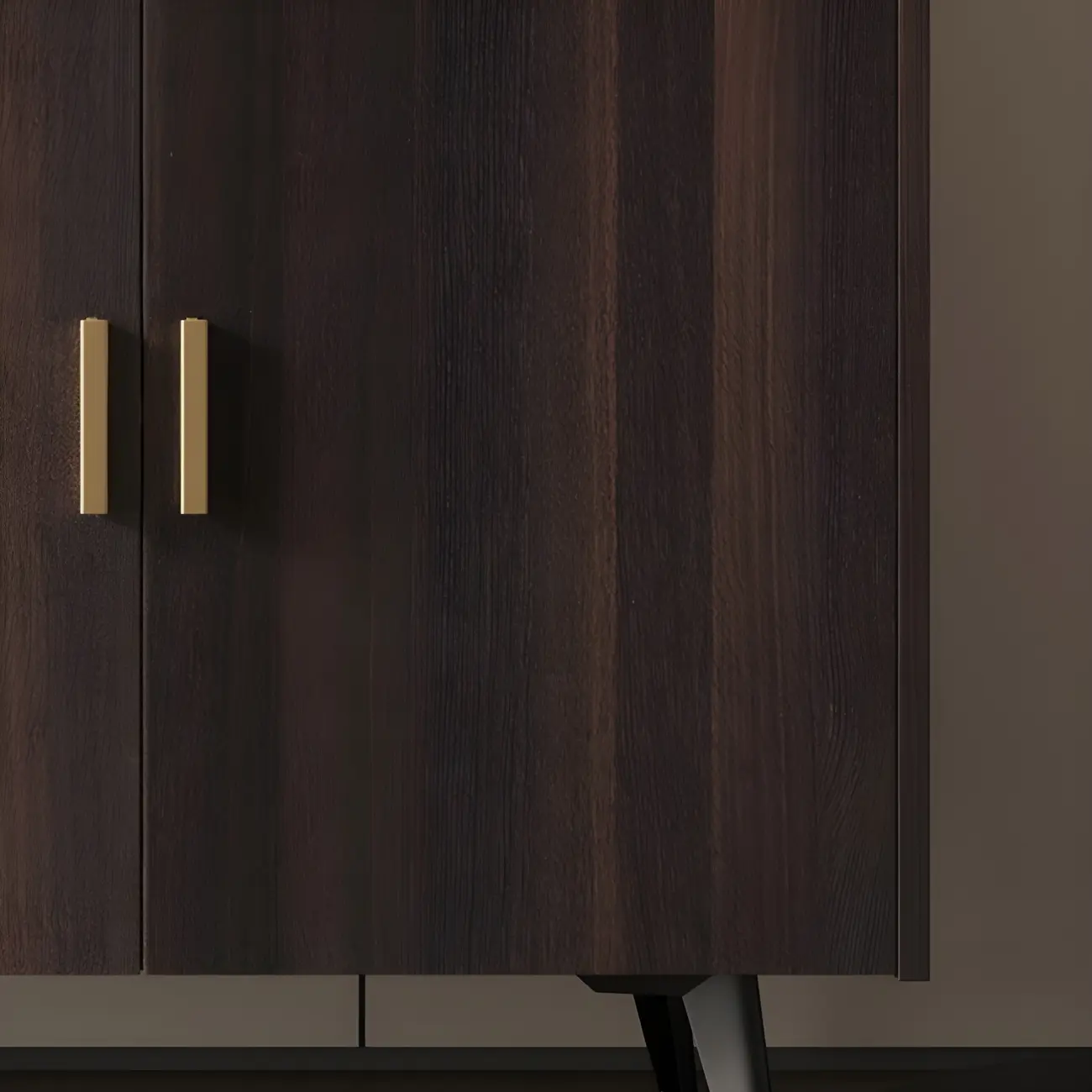 Glam Walnut Wooden Sideboard with Drawers & Cabinets