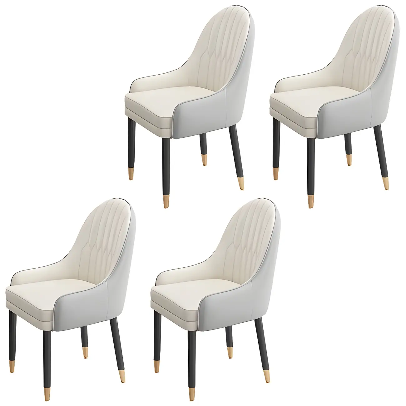 Modern Leather Upholstered Dining Chair with Arms