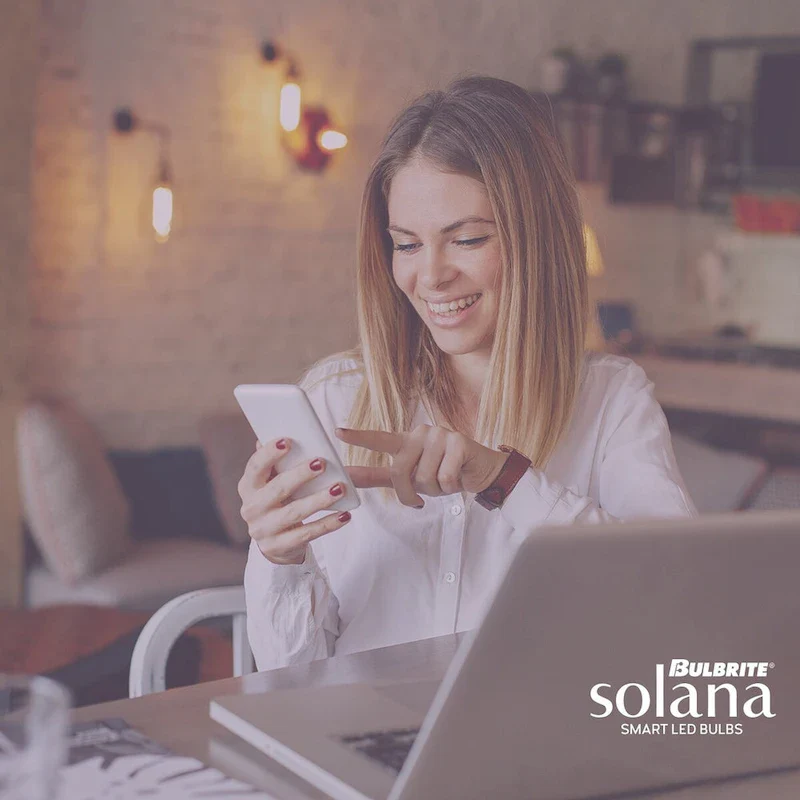 Bulbrite Solana 60 Watt Equivalent A19 Tunable White Smart WiFi Connected LED Light Bulb, Frost
