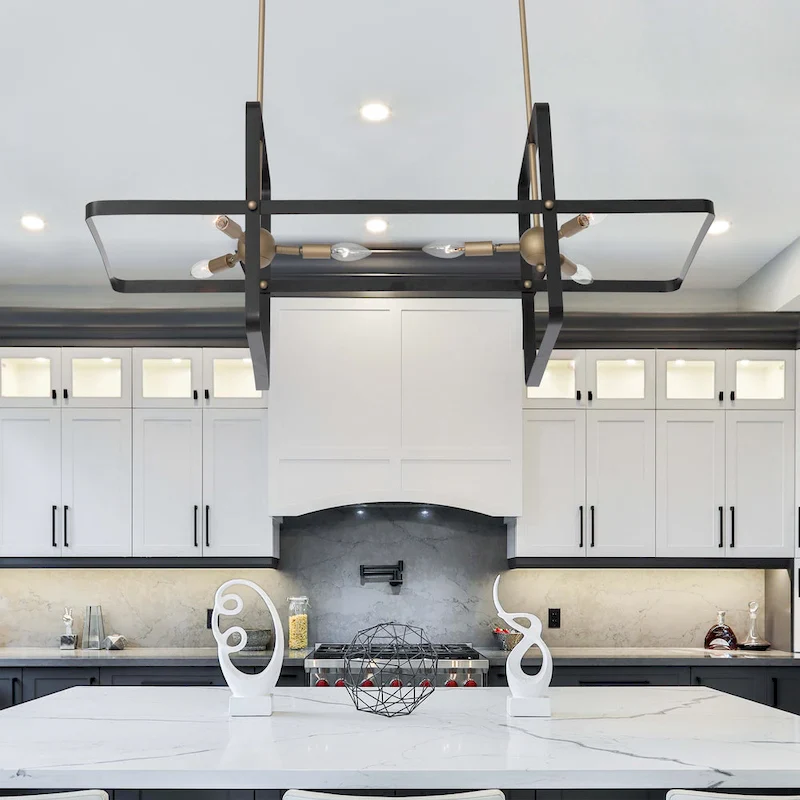 Modern 6 - Light Kitchen Island Linear Pendant - 42.13 x16.73 x16.54