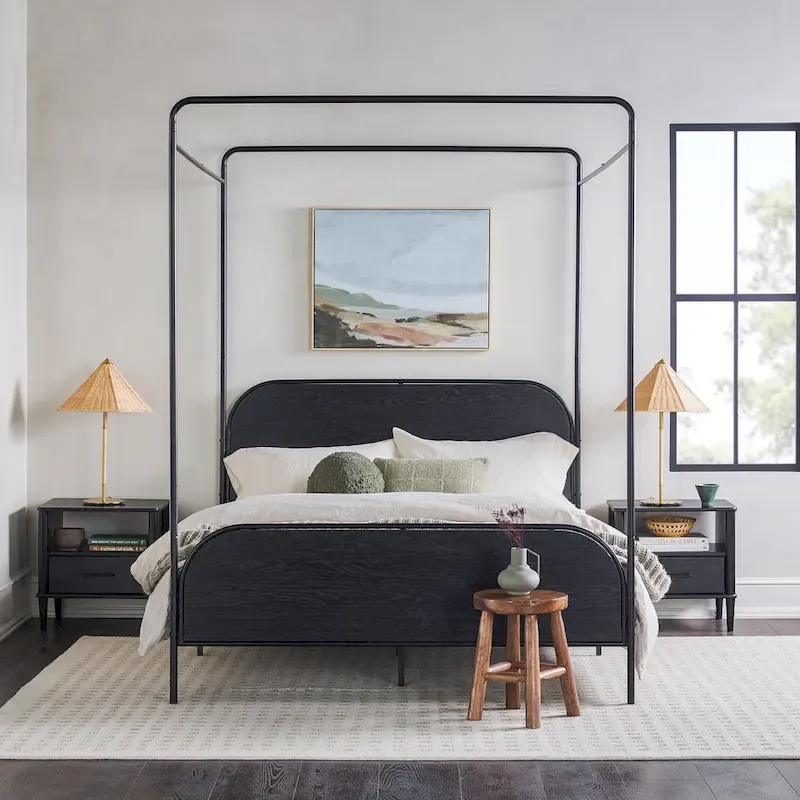 Middlebrook Designs Modern Curved Metal Queen Canopy Bed