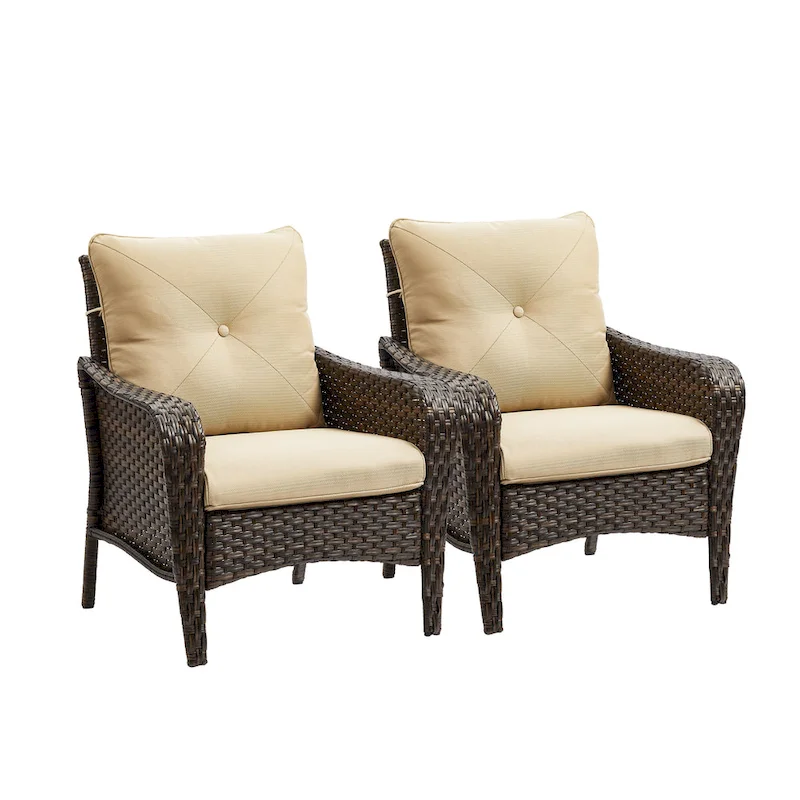 Pocassy 4-Piece Patio Wicker Conversation Sofa Set