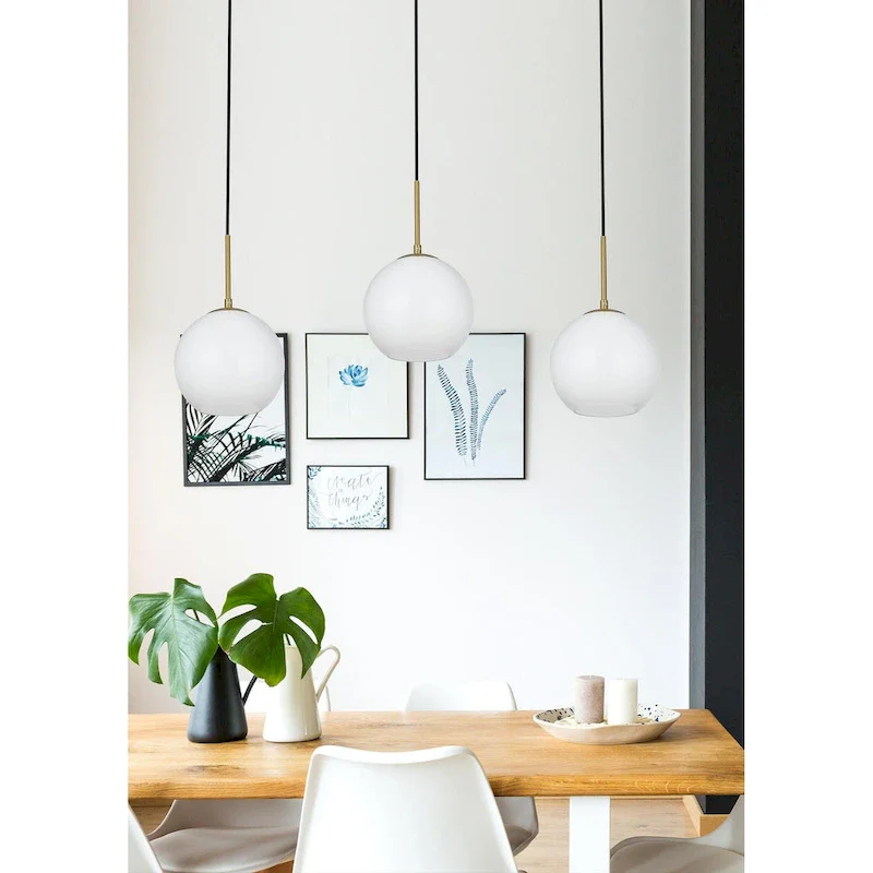 3-Light 36 inch Pendant with Frosted White Glass