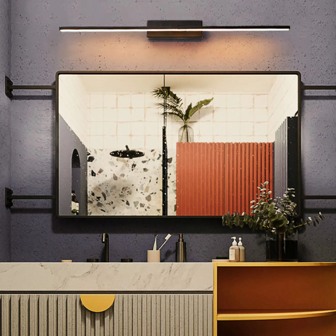 Modern Metal Linear LED Vanity Light with Third Gear Dimming