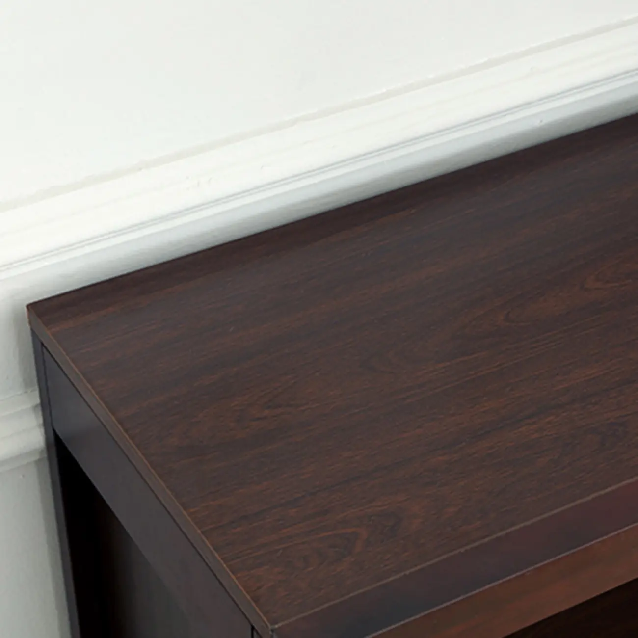 Dark Walnut Modern Vertical Adjustable Shelving Wood Bookcase