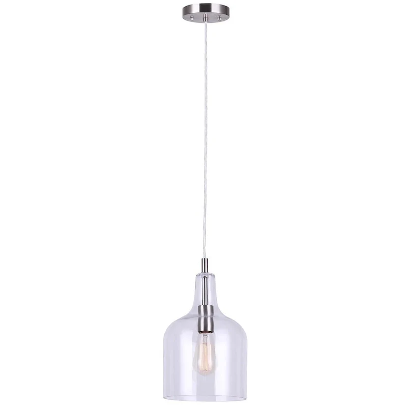 Keeva 1 Light Pendant, Nickel Finish - Brushed Nickel