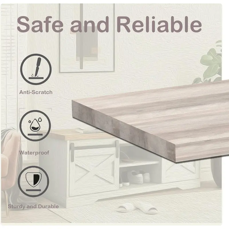 Farmhouse Bench Entryway with Cushion -47 Inch