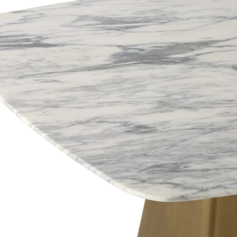 Equilateral Bistro Table - Arabescato/Brass, 2 CARTONS