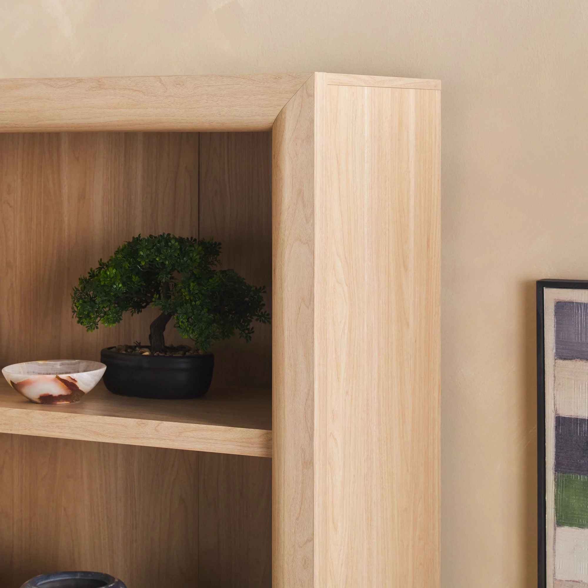 Amira Modern Wood Open Bookshelf