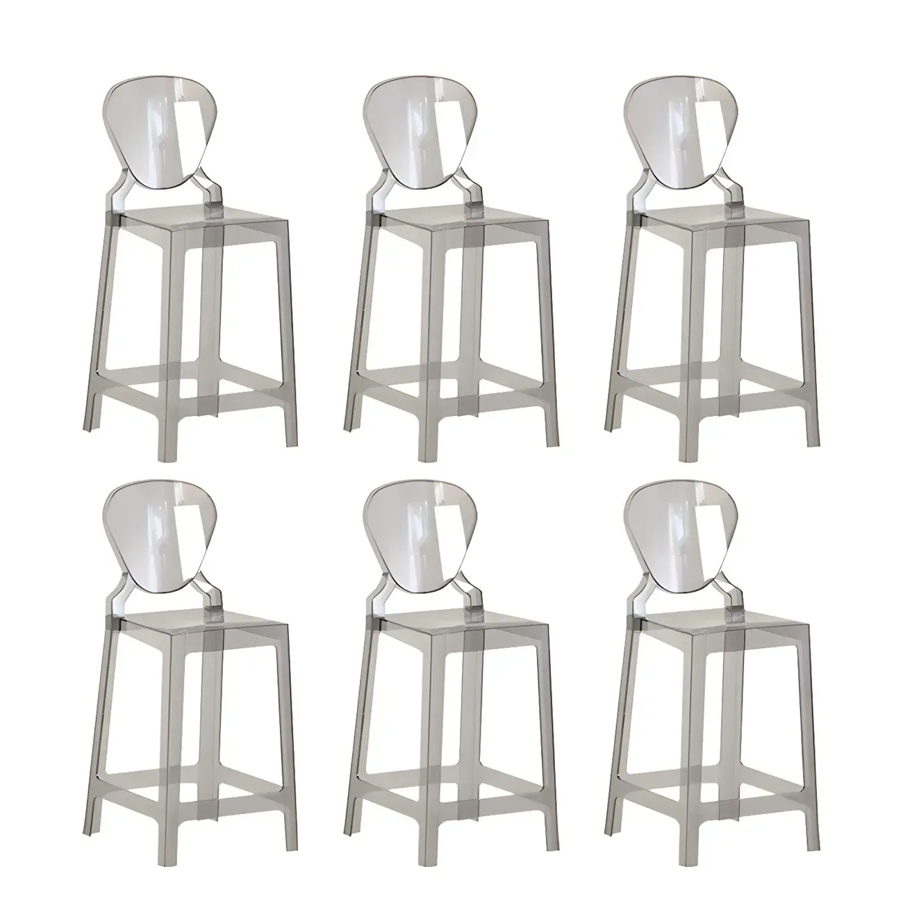 Modern Acrylic Smooth Elegant Circular Backrest Bar Stool