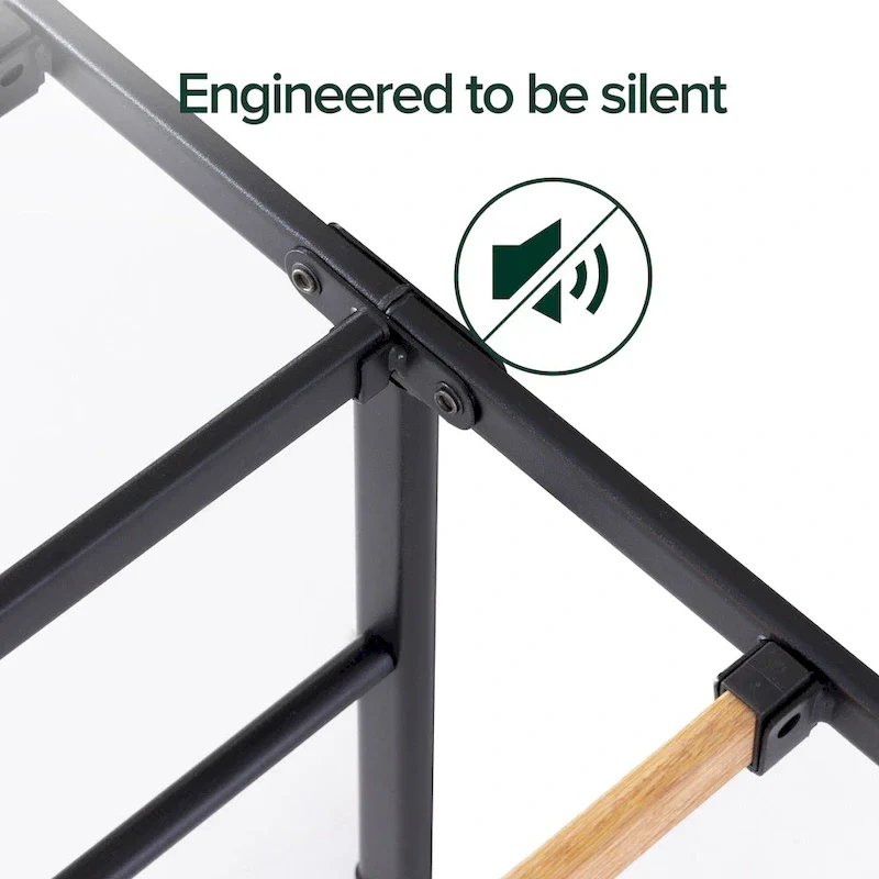 Priage by ZINUS Black Metal SmartBase 14 Inch Essential Mattress Foundation with Bamboo Slats