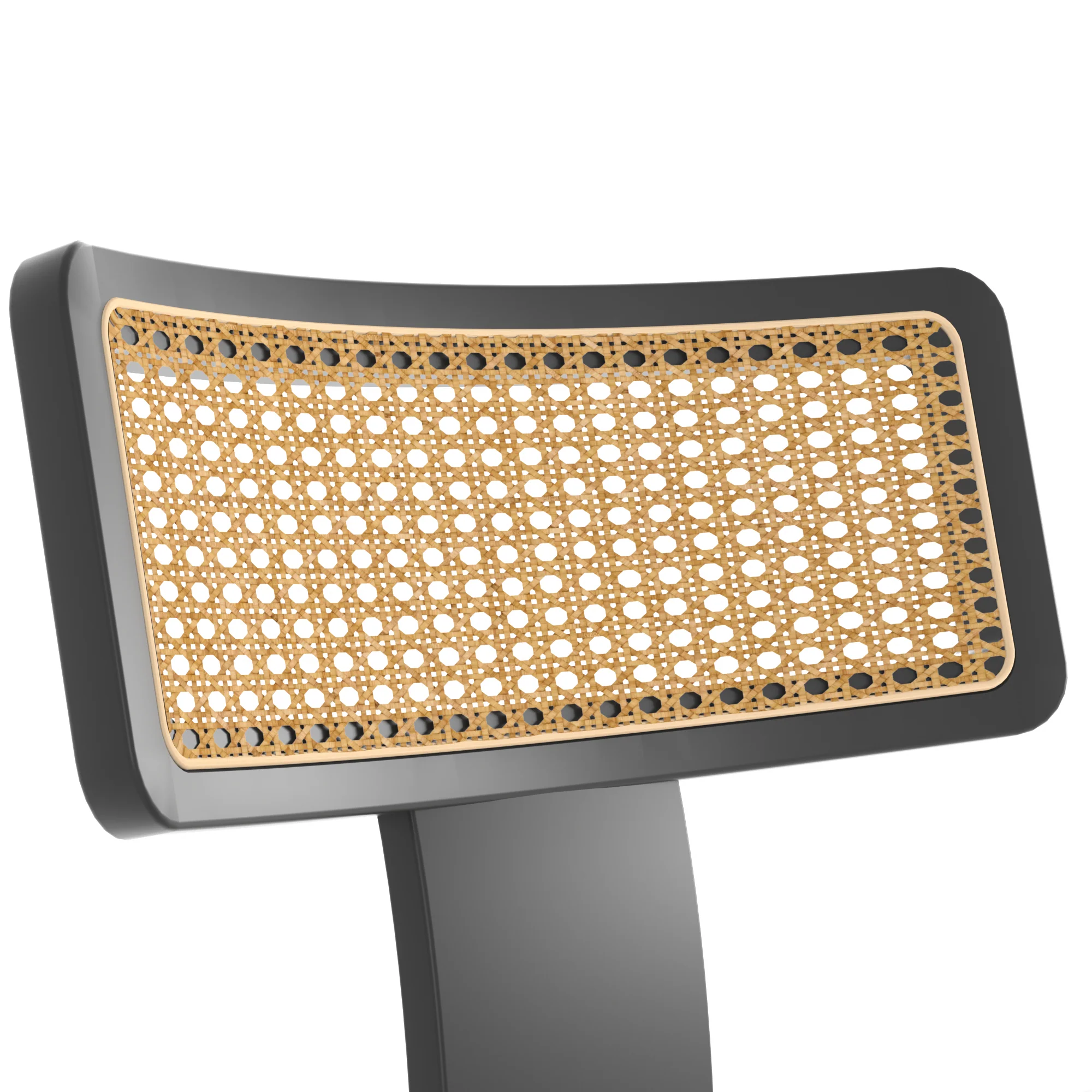 Wood and Rattan Mid Century Modern Dining Chairs Set of 2