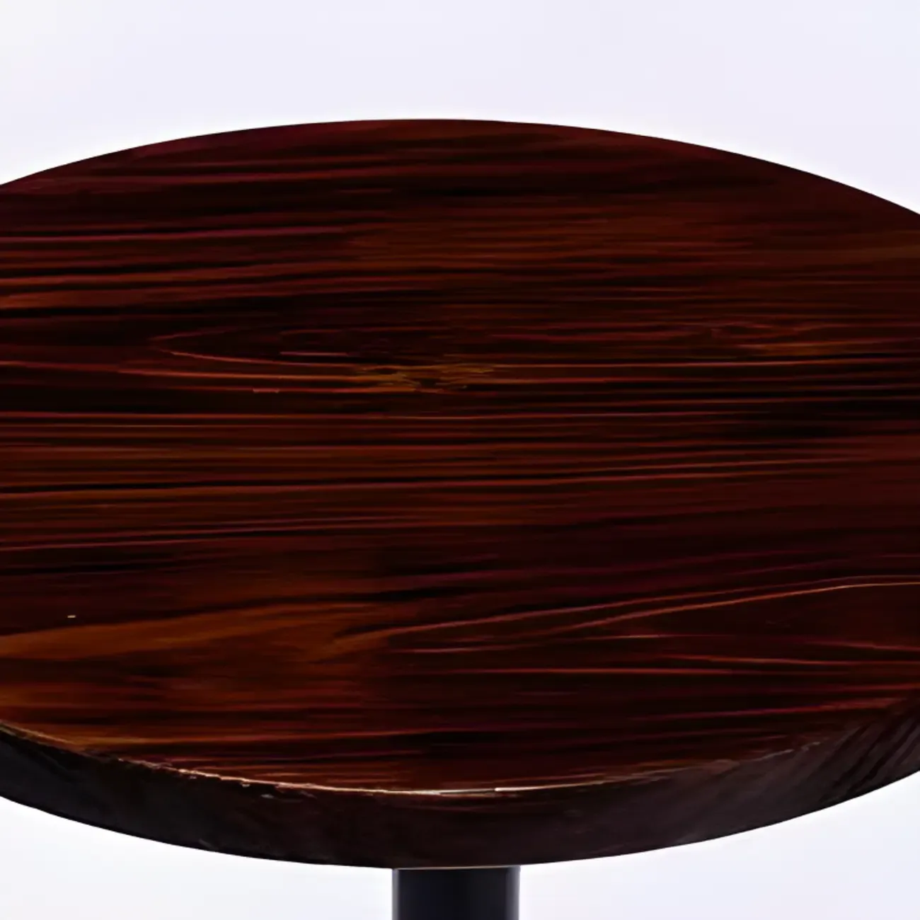 Scandinavian 36 Wooden Round Bistro Table with Metal Pedestal