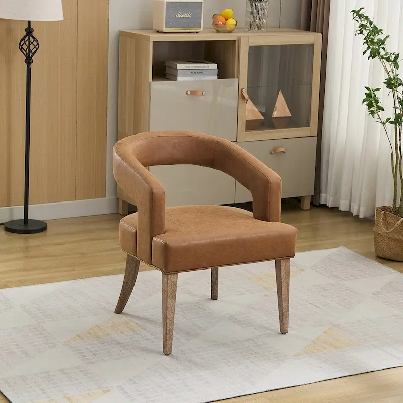 25.79 Wide Modern Barrel Open Back Upholstered Accent Chair