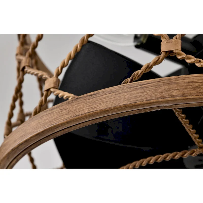 Marzell 16 Inch Modern Wood Grain Fandelier - N/A