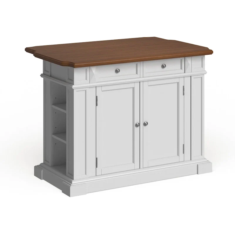 Copper Grove Cannington White Distressed Oak Kitchen Island