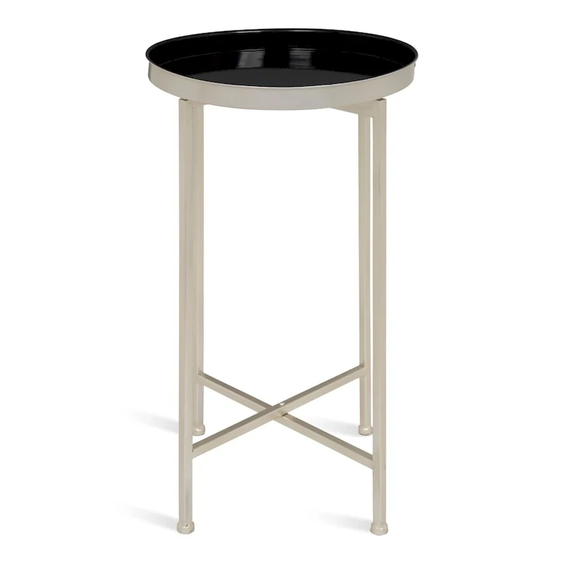 Kate and Laurel Celia Round Metal Foldable Tray Table - 14x14x25.75