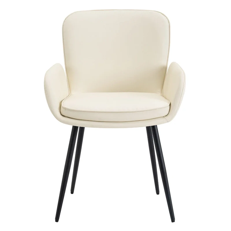 Set of 2 Cat-Scratch Resistant Dining Chairs with Gold Metal Legs