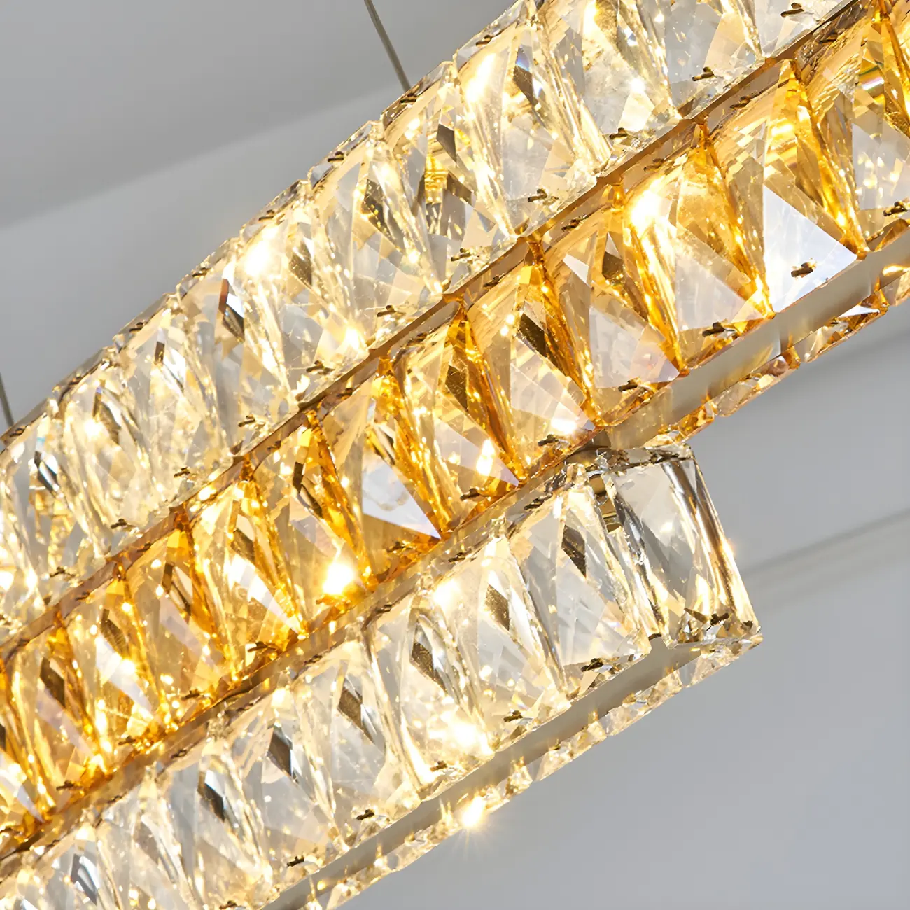 Modish 3-Tier Crystal LED Linear Pendant Light