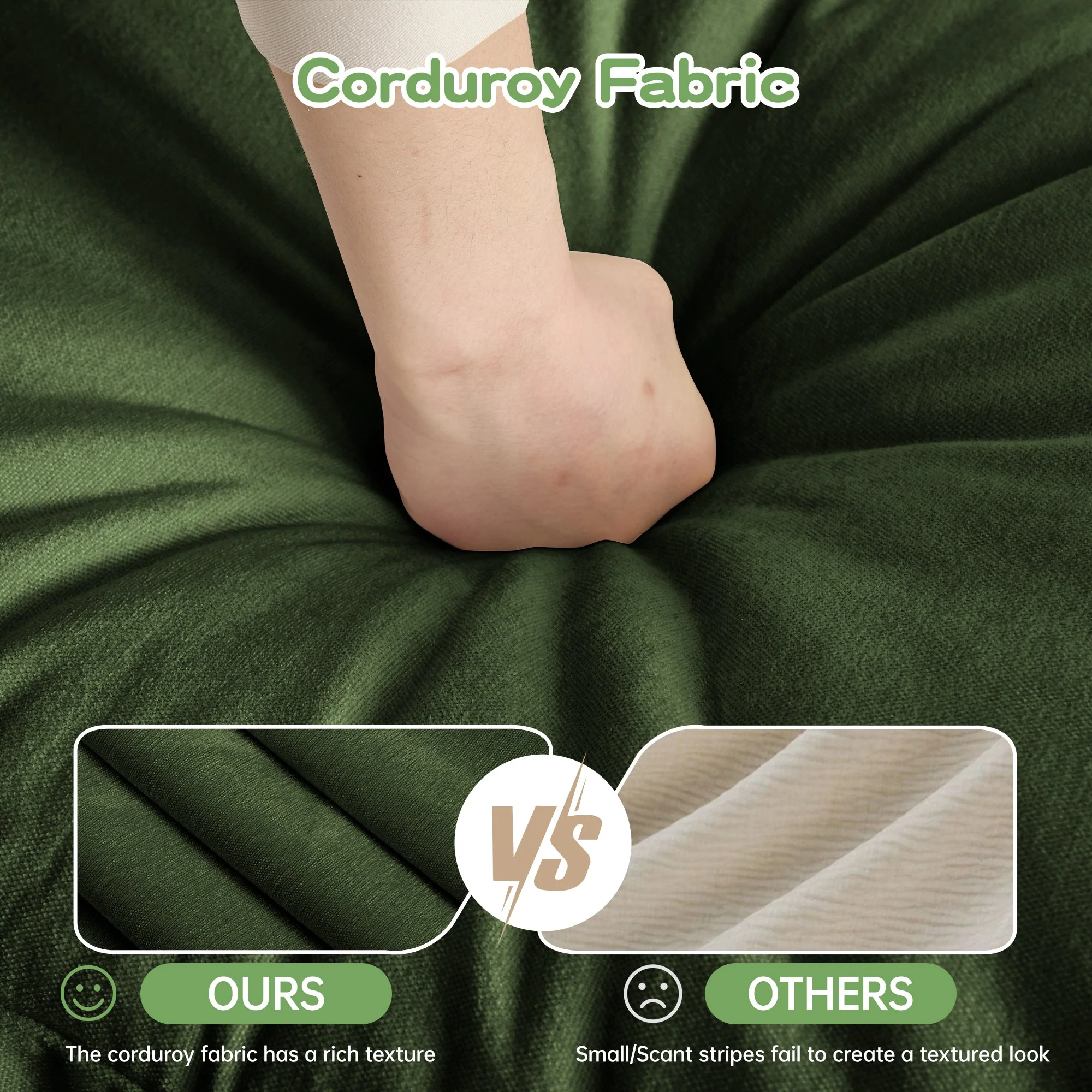 Walker Edison | Wide Deep Seat Slipcovered Loveseat Sofa with 2 Ottomans