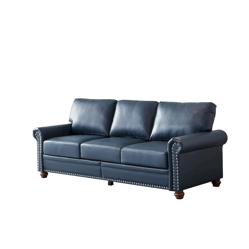 3 Seat Sofa with Rubber wood Legs and Nails finish